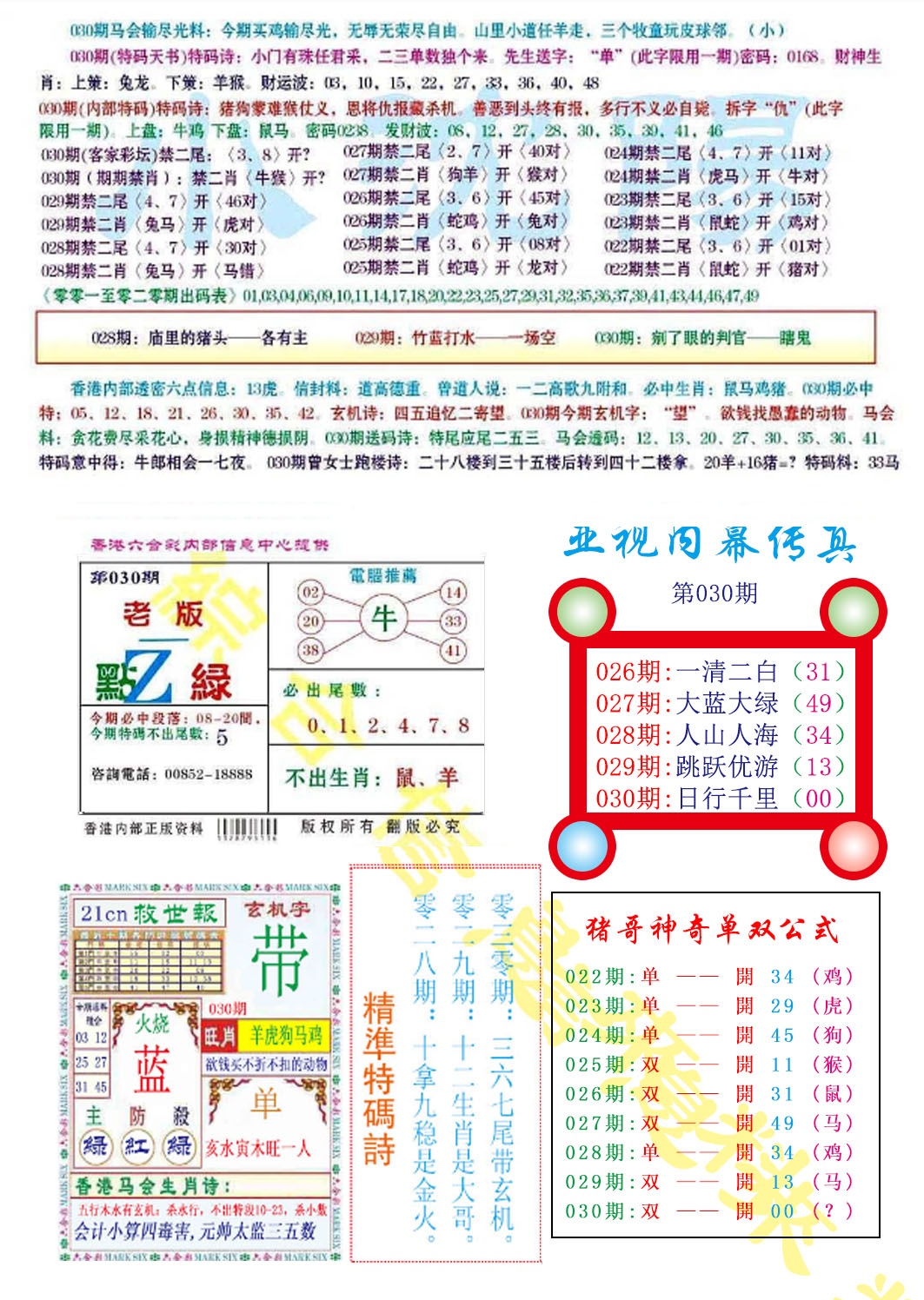 030期亚视内幕传真[图]
