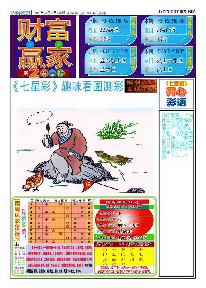 030期财富赢家（七星彩）[图]